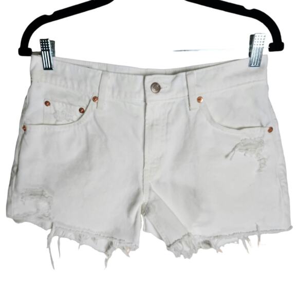 Gap Womens White Denim Midrise Cutoff Shorts Size 2 - Picture 1 of 6